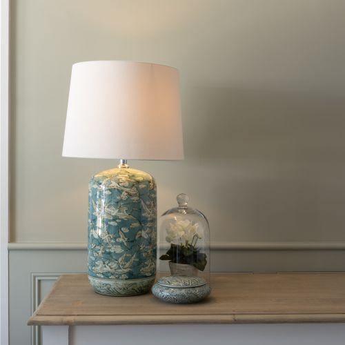 Herons Light Blue Lamp and Shade - Distinctly Living