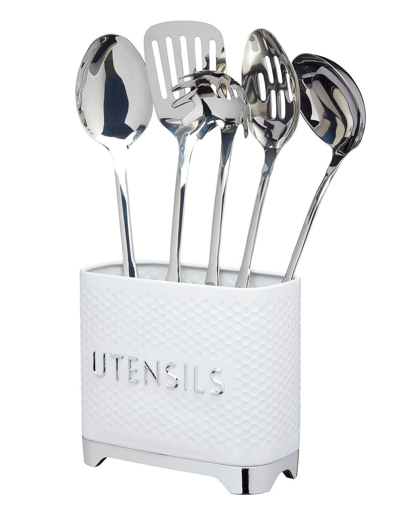 Hex White Utensil Holder - Distinctly Living 