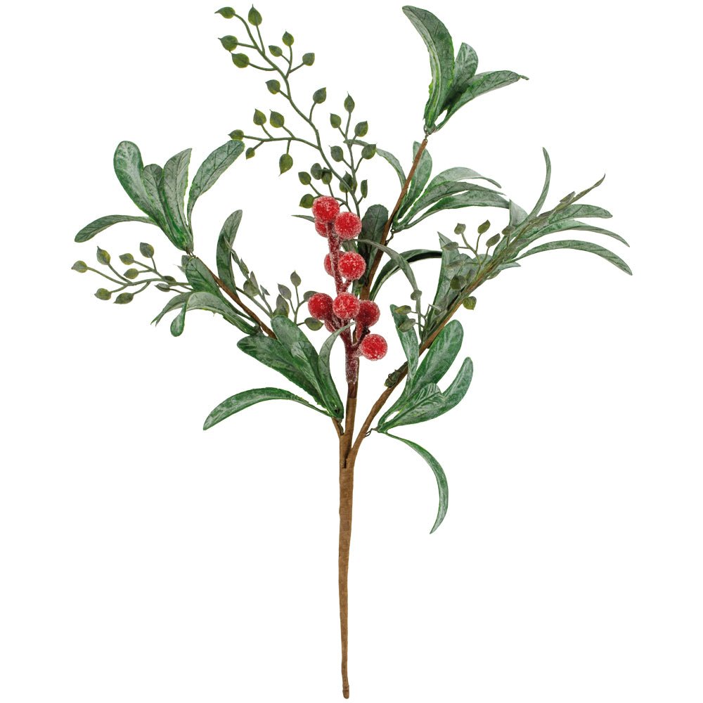 Iced Red Berry Sprig - Distinctly Living