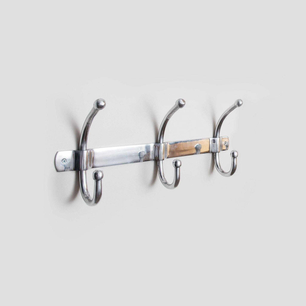 Large 3 Hook Aluminium Coat Rack - Distinctly Living 