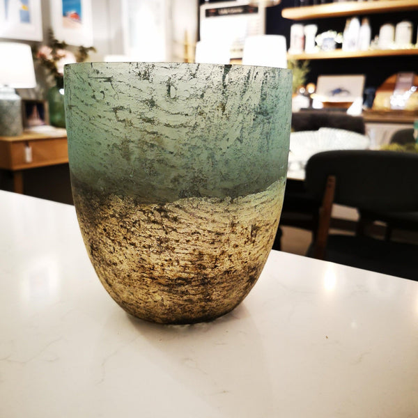Large Aquamarine Tea Light Holder - Distinctly Living