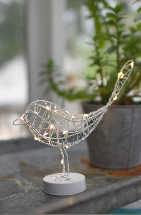 Light Up And Sparkle Robin - White - Distinctly Living