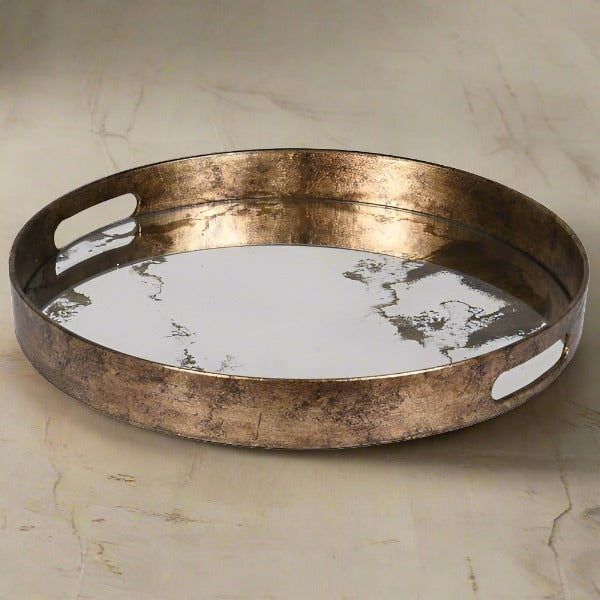 Marble Effect Mirror Tray - Distinctly Living 