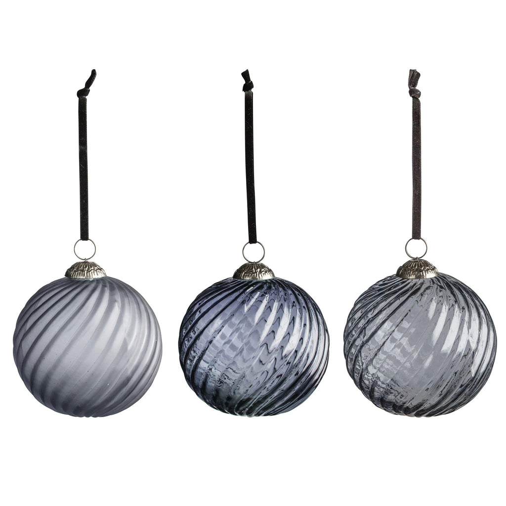 Marbled Silver Xmas Tree Bauble - Small - Distinctly Living