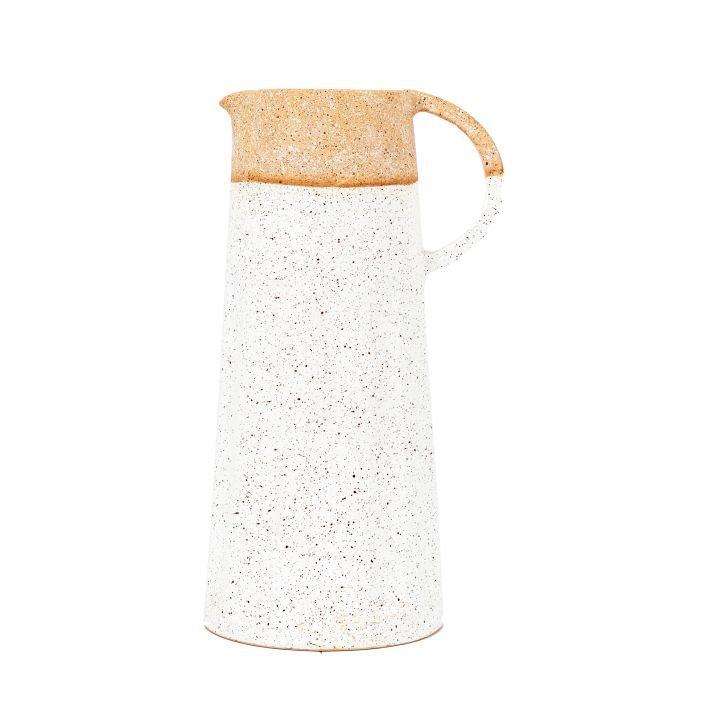 Marlow Pitcher - Flecked White - Distinctly Living 
