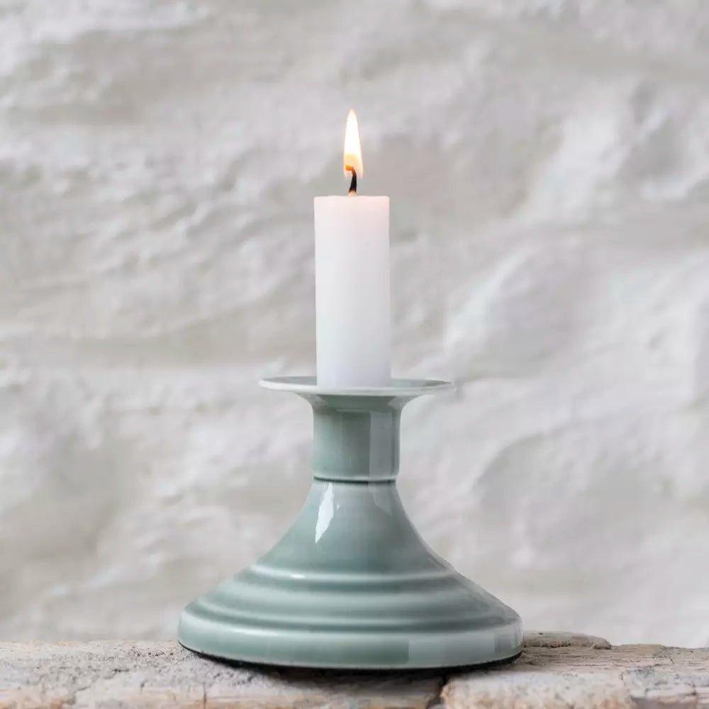 Marco Short Candle Holder - Sea Blue - Distinctly Living 