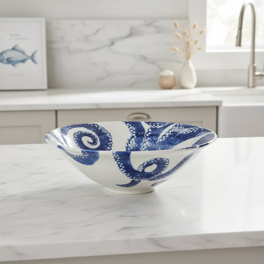 Octopus Salad Bowl - Blue - Distinctly Living