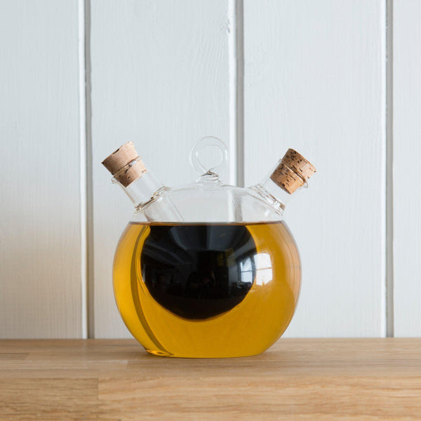 Oil and Vinegar Cruet Bottle With Internal Bubble Shaped Chamber - Distinctly Living 