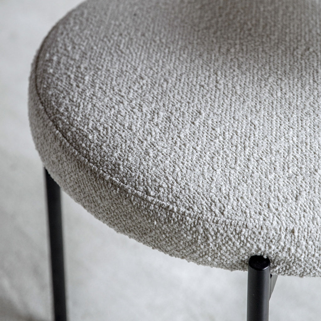 Pair of Boucle Fabric Chairs - Green, Ochre or Vanilla - Distinctly Living