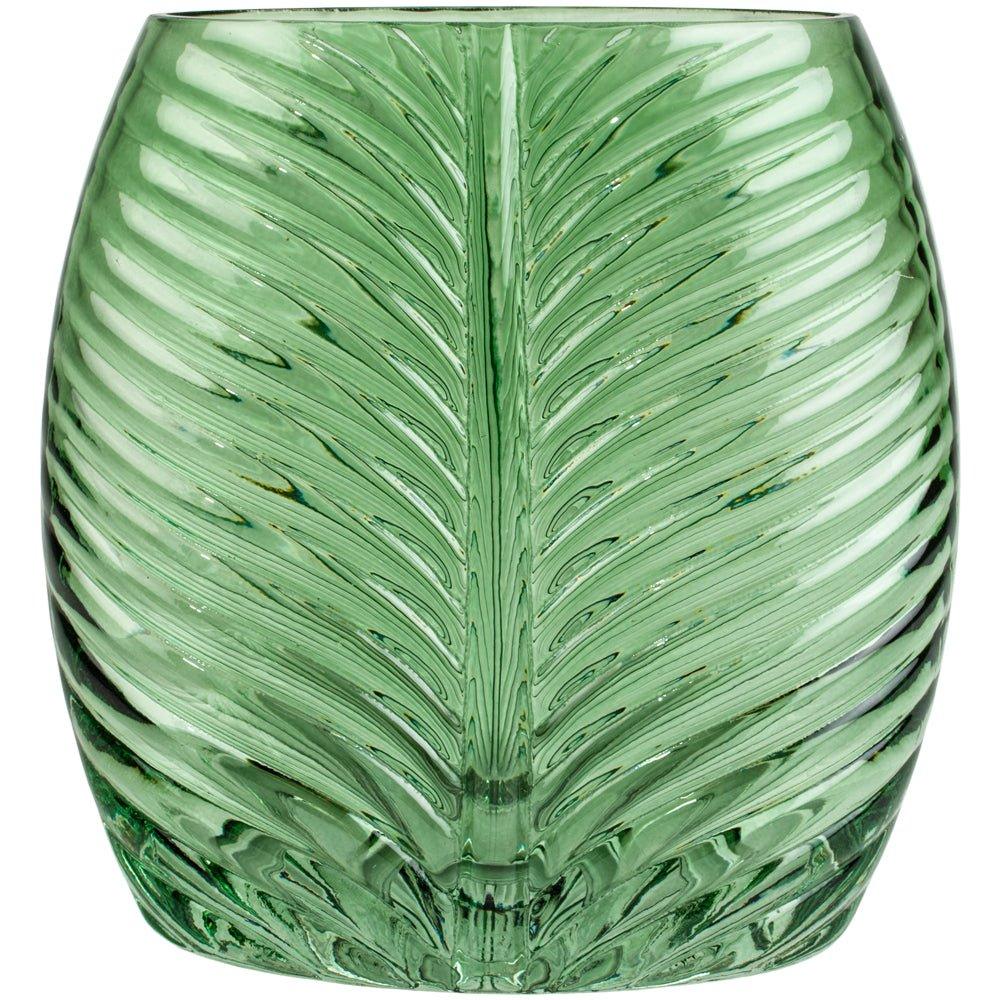Palm Glass Vase Green Small - Distinctly Living