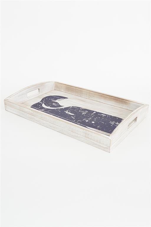 Rectangular Wooden Tray - Whale - Distinctly Living 
