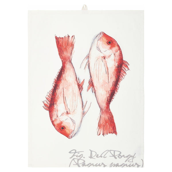 Red Fish Tea Towel - Distinctly Living