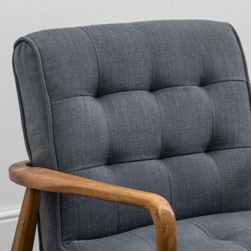 Rex Armchair - Slate Linen or Leather - Distinctly Living
