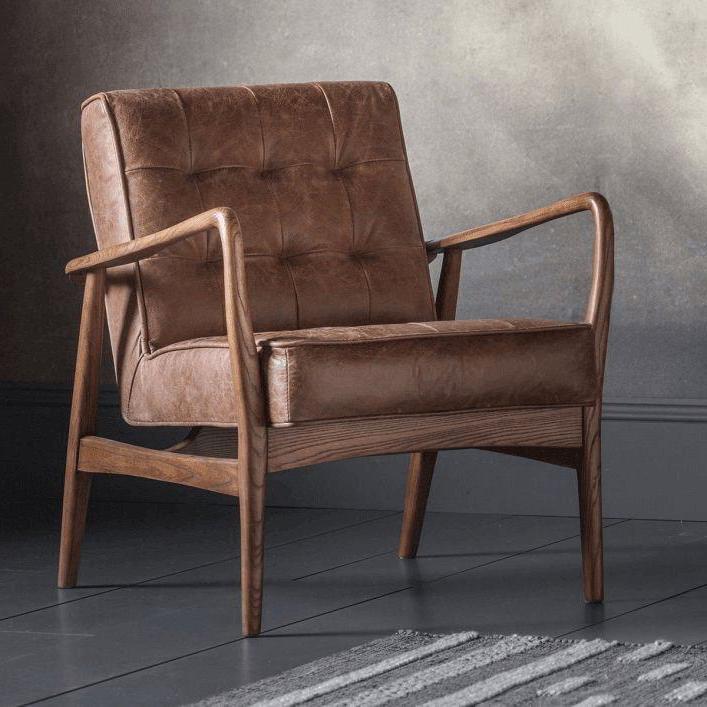 Rex Armchair Slate Linen or Leather