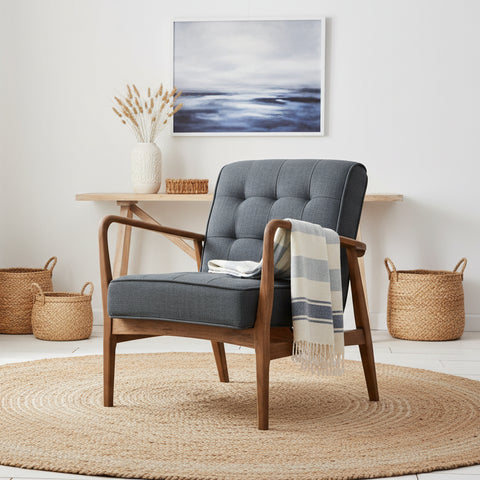 Rex Armchair - Slate Linen or Leather - Distinctly Living 