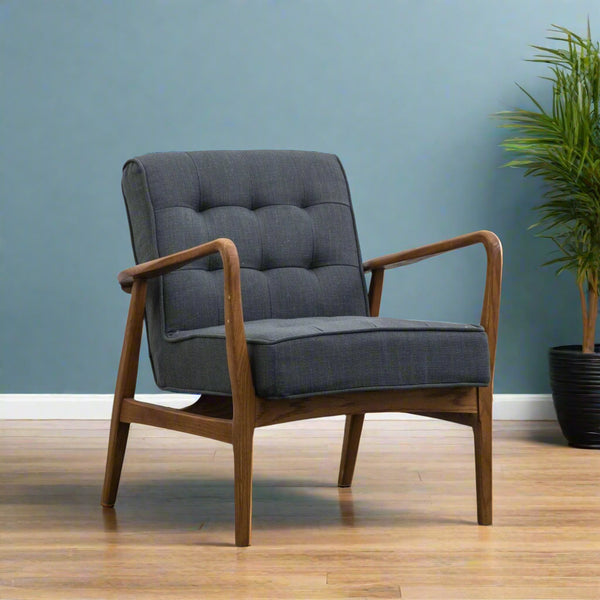 Rex Armchair - Slate Linen or Leather - Distinctly Living 