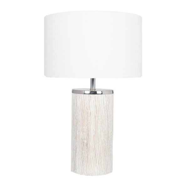 Round White Wash Lamp & Shade - Distinctly Living