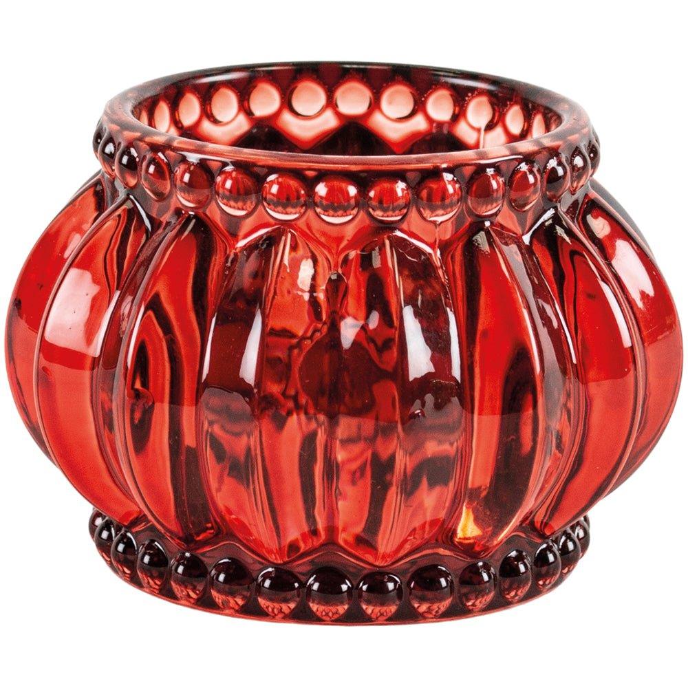 Scalloped Votive in Ruby Glass - Distinctly Living 