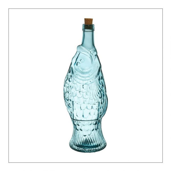 Sea Blue Fish Bottle or Vase - Distinctly Living