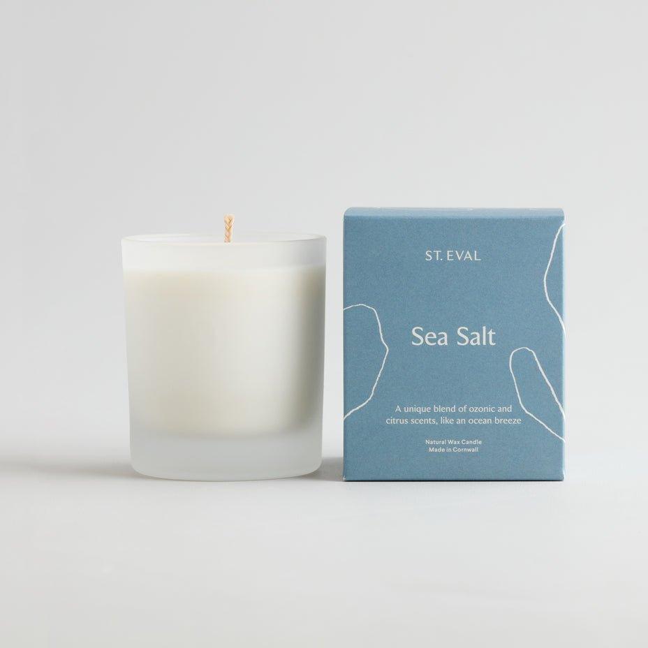 Sea Salt, Lamorna Glass Candle - Distinctly Living