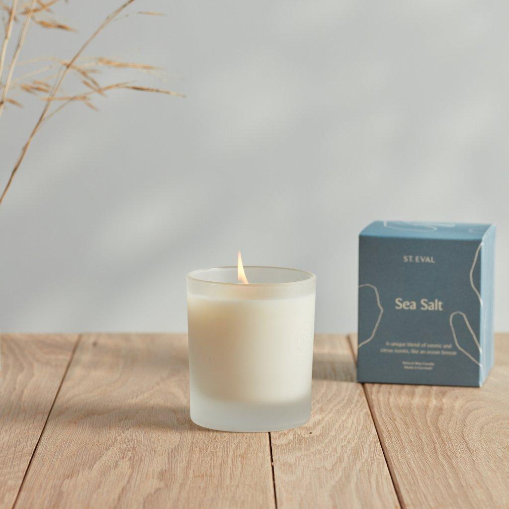 Sea Salt, Lamorna Glass Candle - Distinctly Living