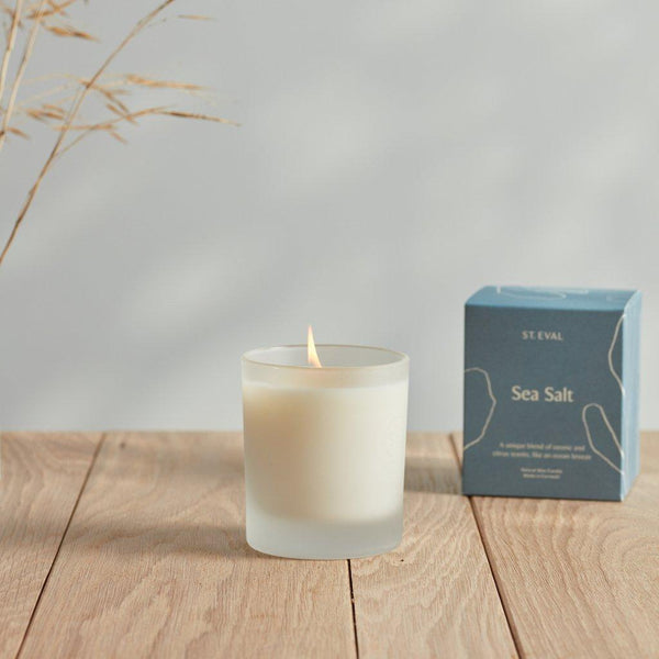 Sea Salt, Lamorna Glass Candle - Distinctly Living