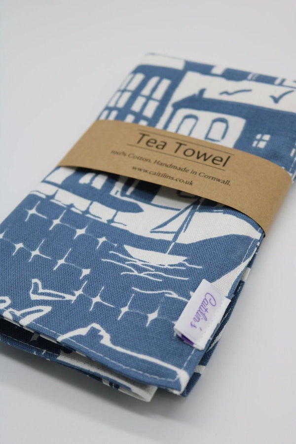 Seaside Village Design Tea Towel - Distinctly Living