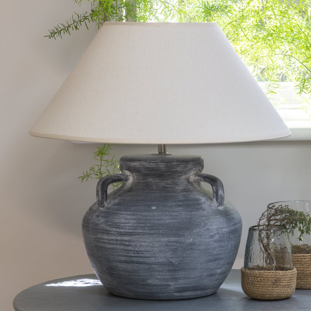 Serville Table Lamp Charcoal and Shade - Distinctly Living