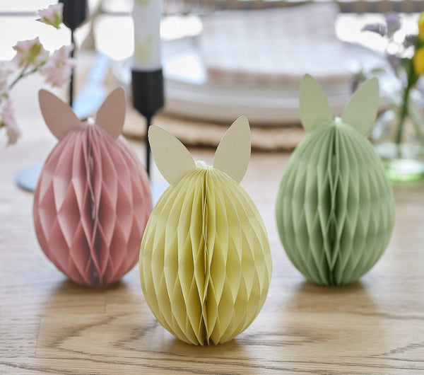 Set of 3 Honeycomb Easter Eggs Decorations - Distinctly Living 