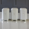 Set of 3 Sugar, Coffee, Tea Canisters / Caddies Hex Design - White, Blue or Silver Grey - Distinctly Living