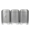 Set of 3 Sugar, Coffee, Tea Canisters / Caddies Hex Design - White, Blue or Silver Grey - Distinctly Living