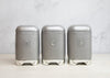 Set of 3 Sugar, Coffee, Tea Canisters / Caddies Hex Design - White, Blue or Silver Grey - Distinctly Living 