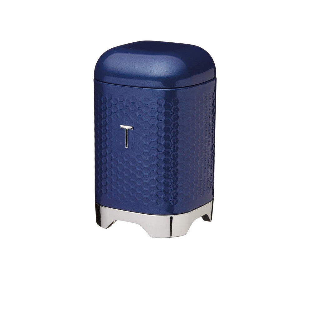 Set of 3 Sugar, Coffee, Tea Canisters / Caddies Hex Design - White, Blue or Silver Grey - Distinctly Living