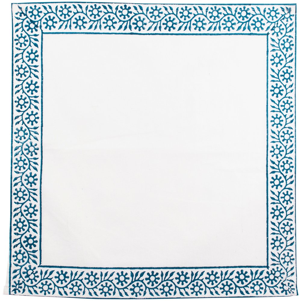 Set of 4 Block Print Napkins - Blue - Distinctly Living