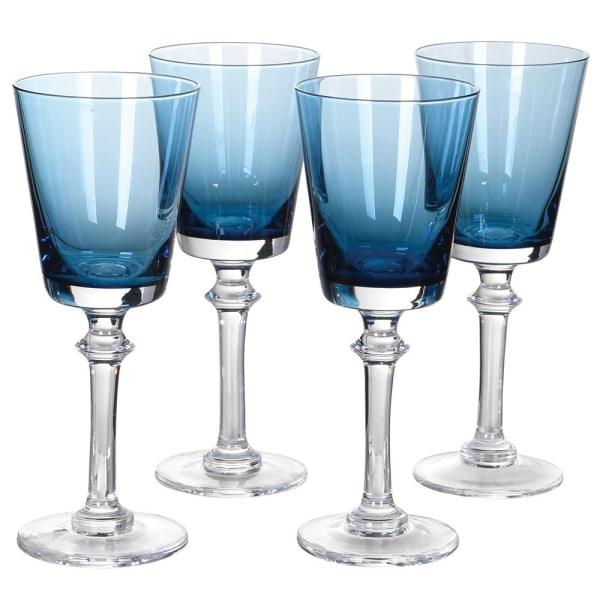 Set of 4 Blue Wine Glasses - Distinctly Living