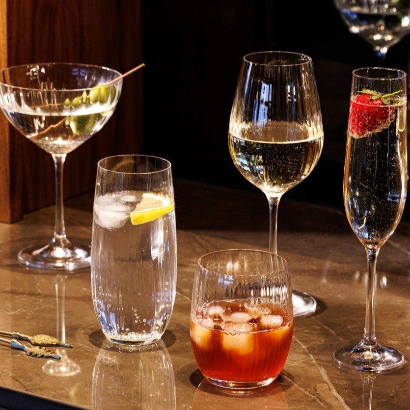 Set of 4 Crystal Glass Hi-Ball Glasses - Distinctly Living 