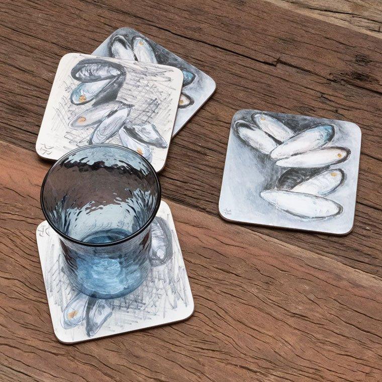 Set of 4 Mussels Coasters - Distinctly Living
