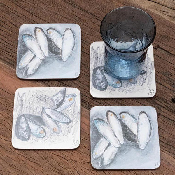 Set of 4 Mussels Coasters - Distinctly Living