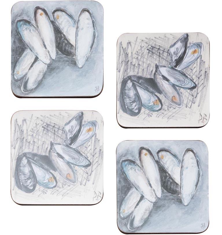 Set of 4 Mussels Coasters - Distinctly Living