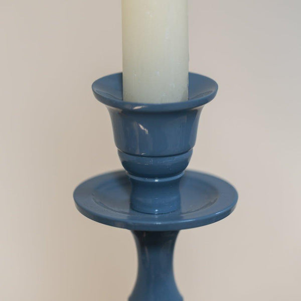 Soft Blue Tall Candle Holder - Distinctly Living