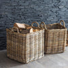 Square Rattan Log or Storage Basket - Small or Large - Distinctly Living