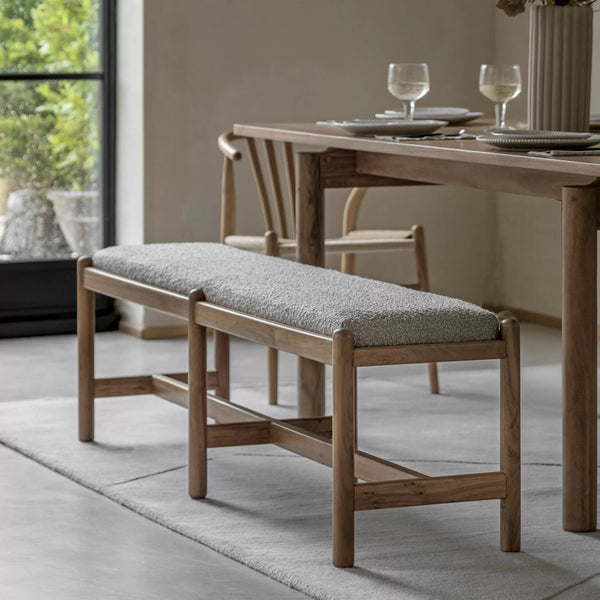 St Moritz Boucle Dining Bench - Distinctly Living