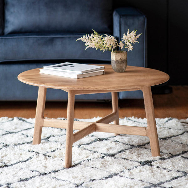 Valencia Round Coffee Table in Oak - Distinctly Living