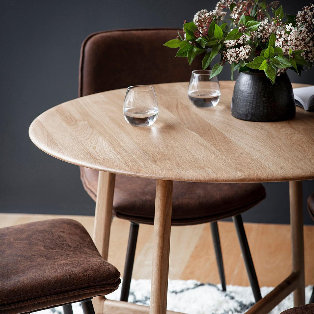 Valencia Round Dining Table in Oak - Distinctly Living 