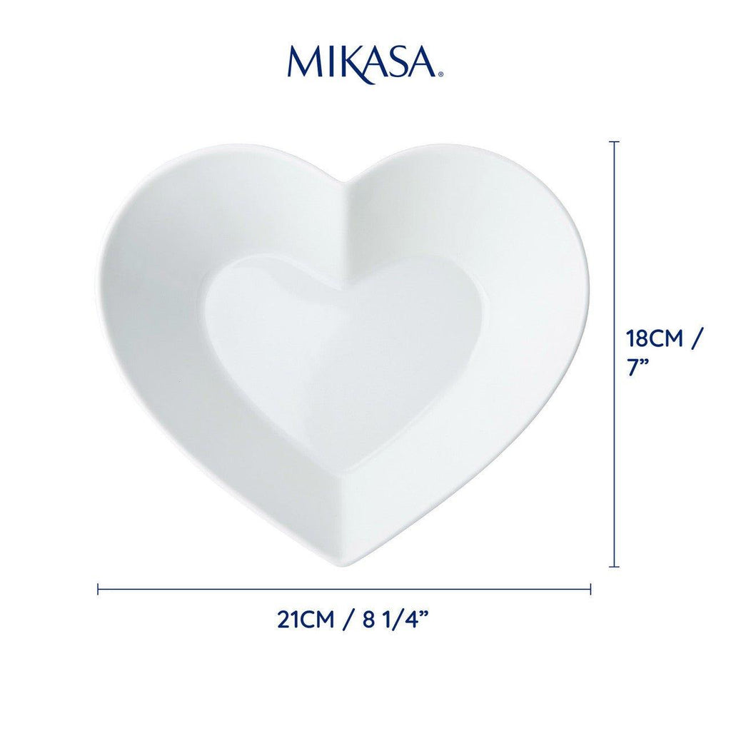 White China Heart Bowl - Large - Distinctly Living