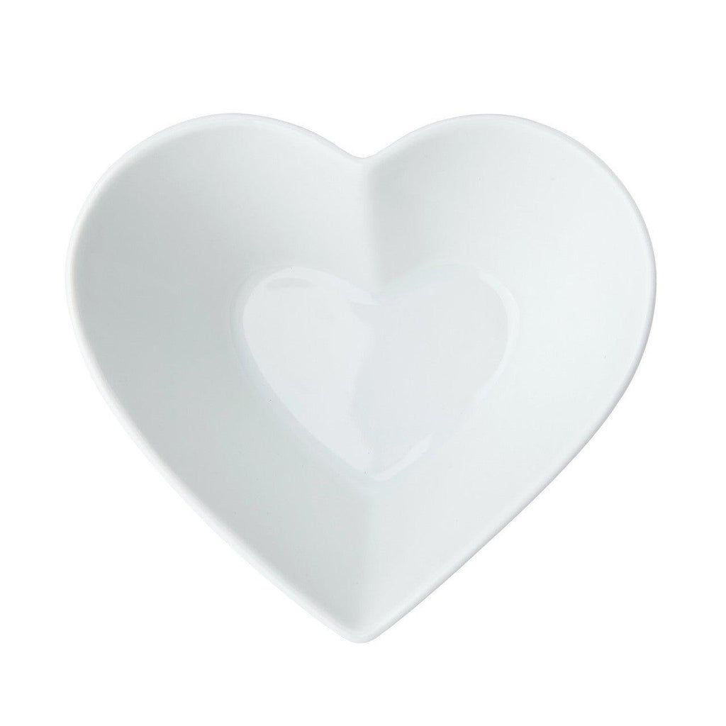 White China Heart Bowl - Small - Distinctly Living