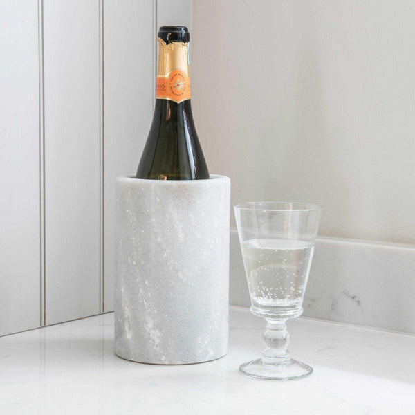 White Marble Wine Cooler - Distinctly Living